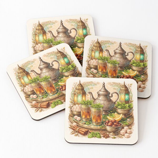 Item preview, Morocco Mint Tea Vintage Teacups designed and sold by Myra365Art.