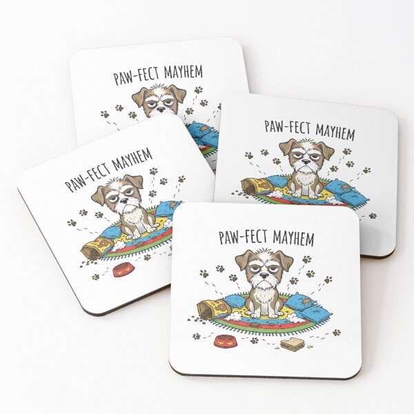 Item preview, Grumpy Chaos Dog Sticker – Mischievous Small Dog Surrounded by Mess | Fun Relatable Pet Illustration designed and sold by ZyxDes.