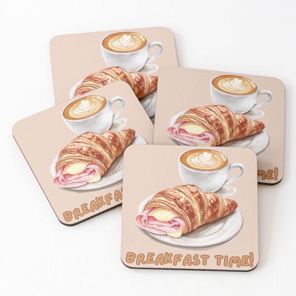 Item preview, Coffee and Croissant designed and sold by bubblyrainbow.