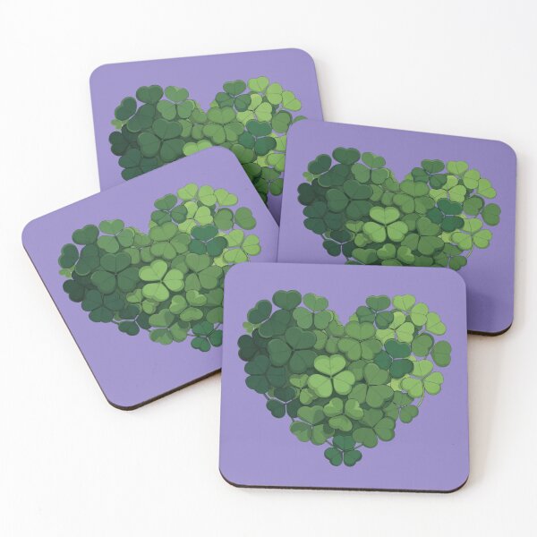 Artikelvorschau, Green Clover Heart Illustrationt entworfen und verkauft von Amevvoo.