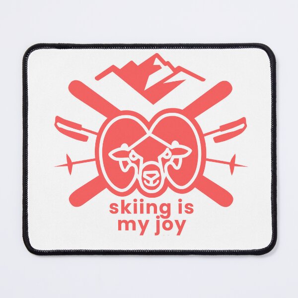 Item preview, SKIING IS MY JOY– Funny Ski Lover Gift, Mouflon Skier Mountain Winter Sports designed and sold by PhokaPhokich.