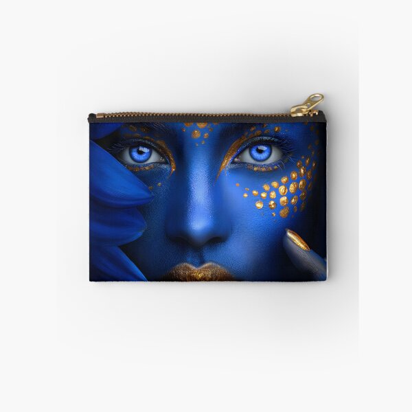 Item preview, Vibrant Blue and Gold Floral Face Artistry Display designed and sold by Artessie.