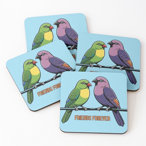 Item preview, Friends Forever – Colorful Bird Companionship Design designed and sold by Dogandesighn.