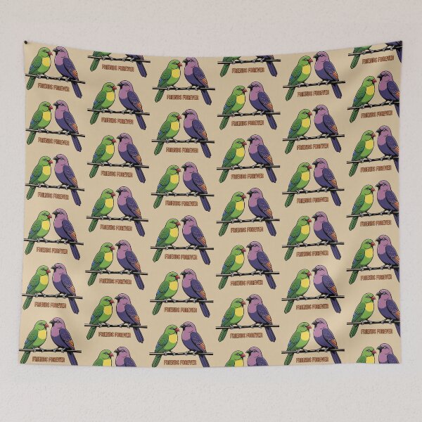 Item preview, Friends Forever – Colorful Bird Companionship Design designed and sold by Dogandesighn.
