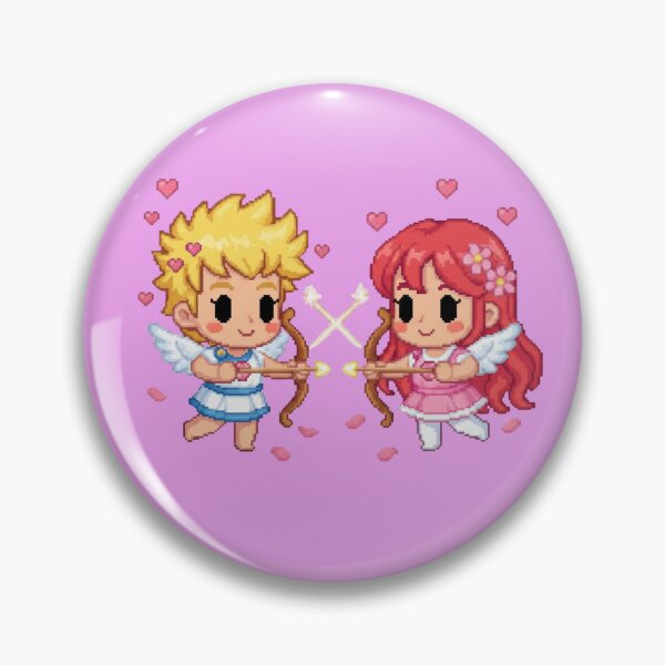 Item preview, Pixel Cupid Couple Valentine's Day Retro 8-Bit Love Angels Bow and Arrow Art designed and sold by Ls-mado.
