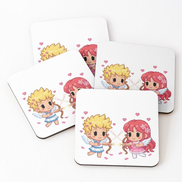 Item preview, Pixel Cupid Couple Valentine's Day Retro 8-Bit Love Angels Bow and Arrow Art designed and sold by Ls-mado.