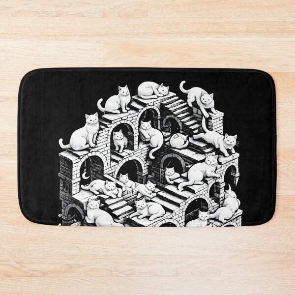 Item preview, Infinite Cat Pattern Escher Style – Optical Illusion Cat Art, Endless Cats Riso Vector Design designed and sold by WAUZ.