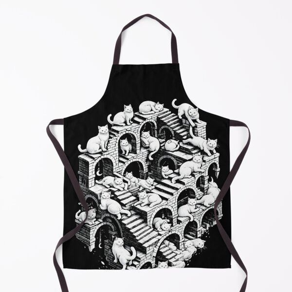 Item preview, Infinite Cat Pattern Escher Style – Optical Illusion Cat Art, Endless Cats Riso Vector Design designed and sold by WAUZ.