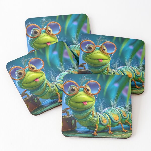 Item preview, Whimsical Caterpillar with Glasses and Briefcase designed and sold by Artessie.