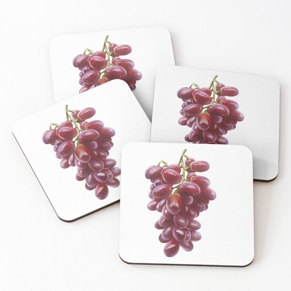 Item preview, Bunch of red grapes hanging from a vine under bright light in a simple setting designed and sold by Ms. Iryna.
