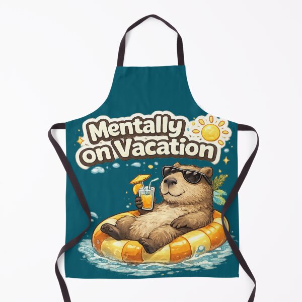Item preview, Mentally on Vacation Capybara – Cute Relaxing Animal Design designed and sold by BabyStark.