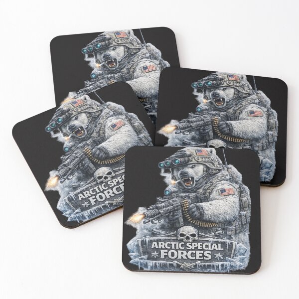 Item preview, Arctic Special Forces Heavy Gunner – Polar Bear Tactical Military Meme designed and sold by VibeOffline Studio.