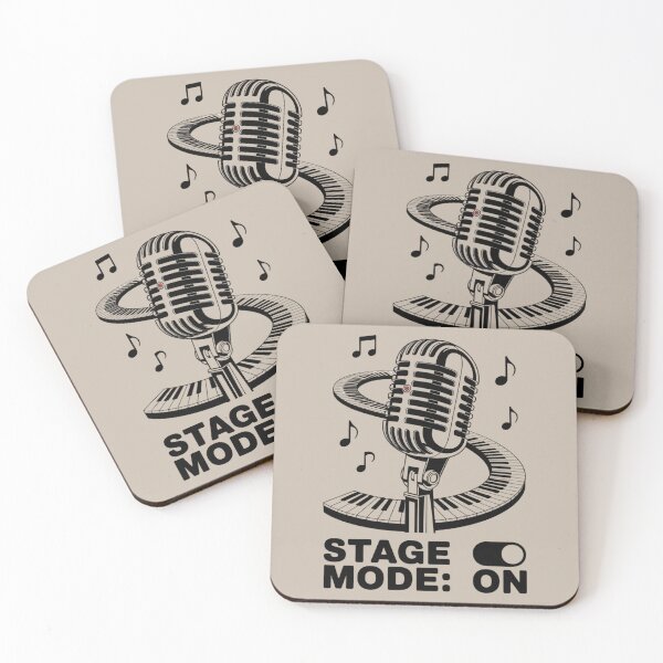 Item preview, retro microphone - vintage mic - classic microphone - singer - vocalist - singing - music lover - music notes - musical notes - treble clef - piano keys - pianist - keyboard instrument designed and sold by JansenGS.