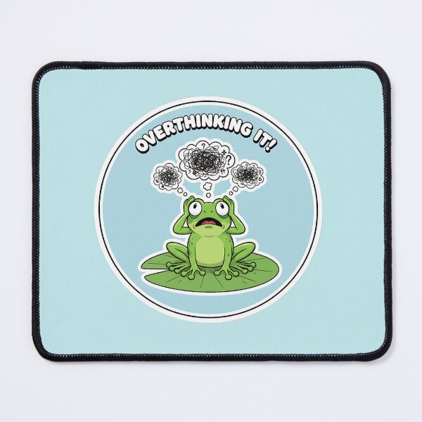 Item preview, Overthinking Again Frog T-Shirt – Cute Pastel Frog with Thought Bubbles | Cozy Kawaii Illustration  designed and sold by ZyxDes.