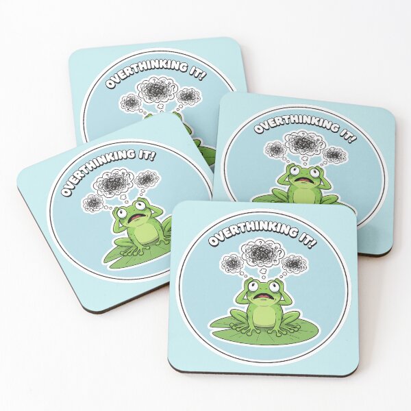 Item preview, Overthinking Again Frog T-Shirt – Cute Pastel Frog with Thought Bubbles | Cozy Kawaii Illustration  designed and sold by ZyxDes.