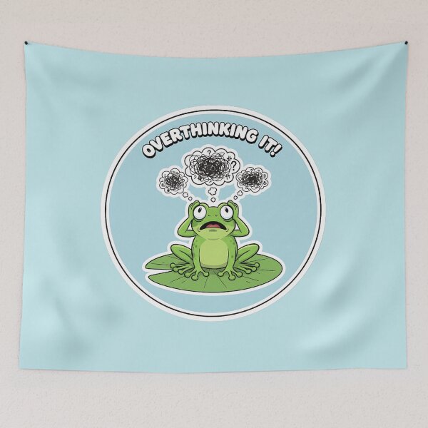 Item preview, Overthinking Again Frog T-Shirt – Cute Pastel Frog with Thought Bubbles | Cozy Kawaii Illustration  designed and sold by ZyxDes.