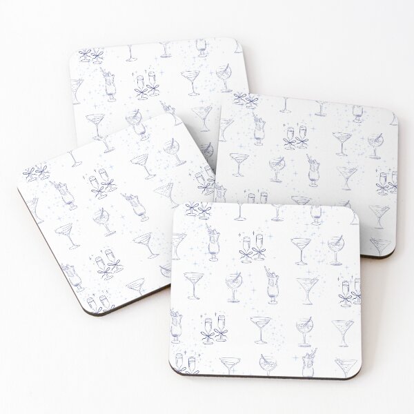 Item preview, Blue Cocktail Party Pattern designed and sold by ayylucyy.