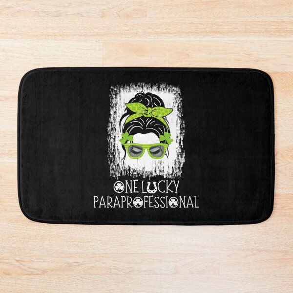 Item preview, One Lucky Paraprofessional St Patricks Day Messy Bun Shirt designed and sold by MotivaChic.