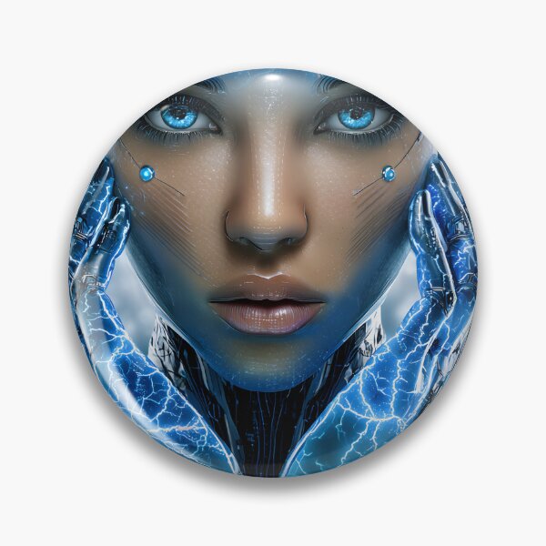 Item preview, Futuristic Cybernetic Woman with Electric Elements designed and sold by Artessie.