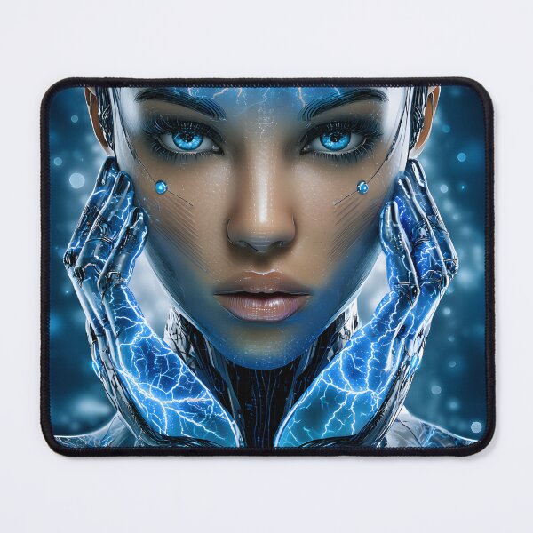 Item preview, Futuristic Cybernetic Woman with Electric Elements designed and sold by Artessie.