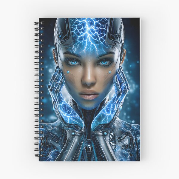 Item preview, Futuristic Cybernetic Woman with Electric Elements designed and sold by Artessie.
