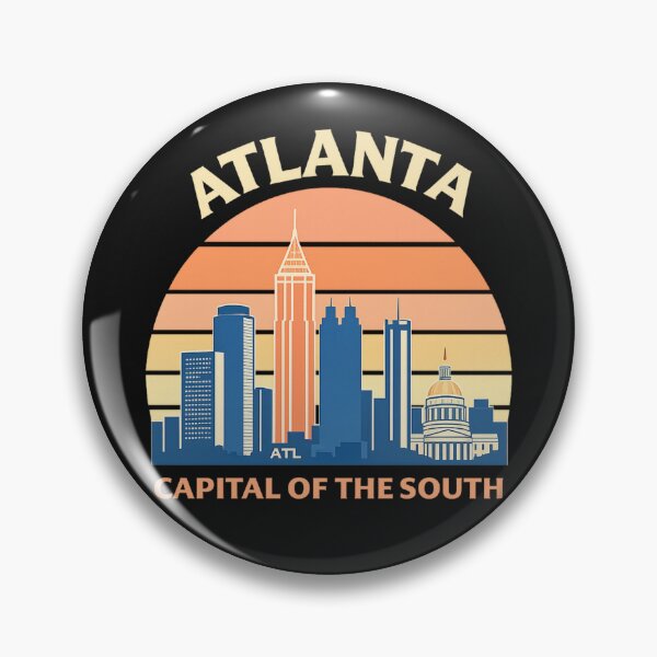 Item preview, Atlanta Retro Skyline – Capital of the South Vintage Peach Sunset designed and sold by Laughprints.