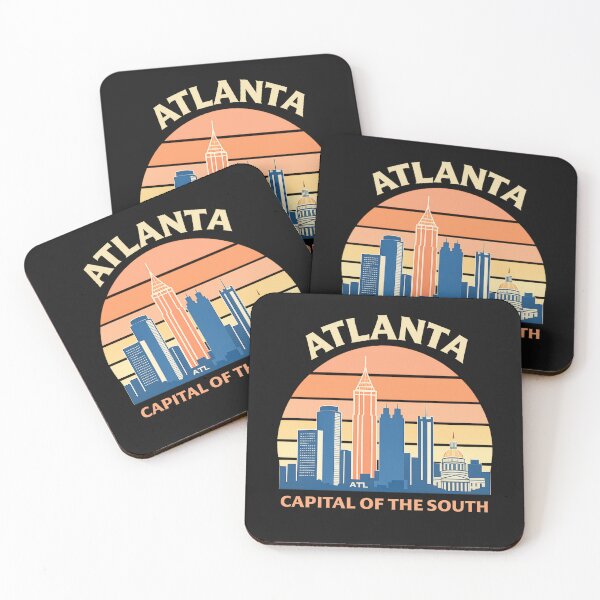 Item preview, Atlanta Retro Skyline – Capital of the South Vintage Peach Sunset designed and sold by Laughprints.