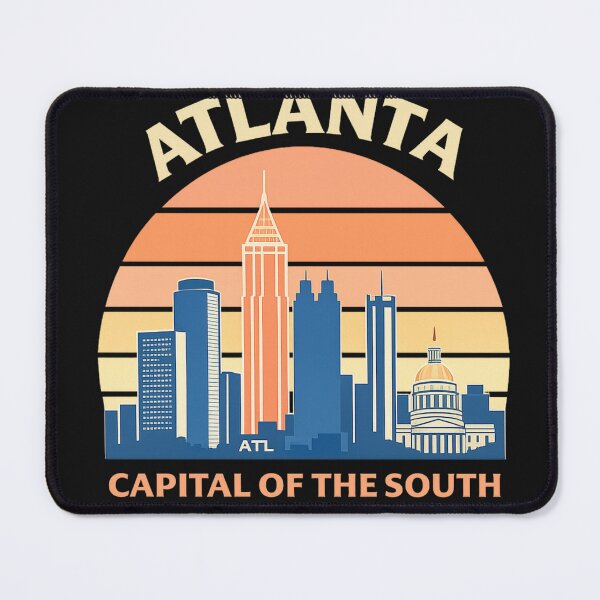 Item preview, Atlanta Retro Skyline – Capital of the South Vintage Peach Sunset designed and sold by Laughprints.