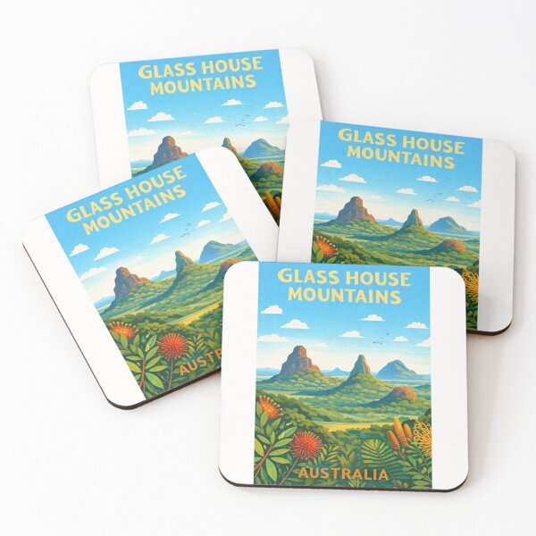 Item preview, Glass House Mountains Queensland – Mount Tibrogargan, Mount Beerwah and Sunshine Coast Hinterland designed and sold by Places On Earth.