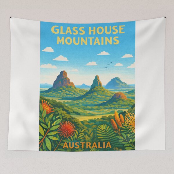 Item preview, Glass House Mountains Queensland – Mount Tibrogargan, Mount Beerwah and Sunshine Coast Hinterland designed and sold by Places On Earth.