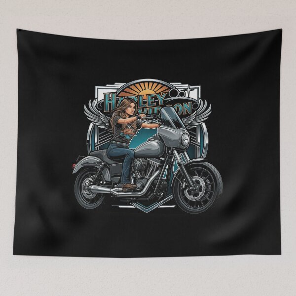 Artikelvorschau, Illustration eines Harley-Davidson Dark Rider Custom-Motorrads entworfen und verkauft von enzoade.
