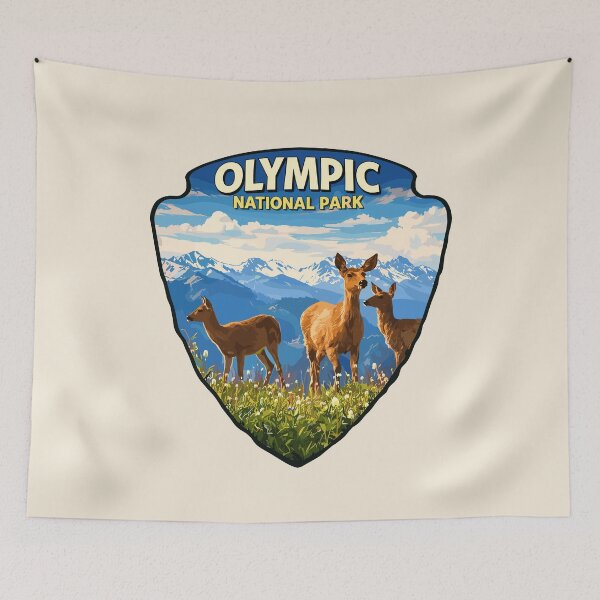 Item preview, Olympic National Park Vintage Mountains Sticker designed and sold by Gideon Emmerich.