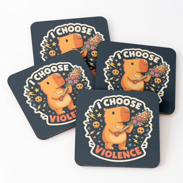 Item preview, Cute Capybara “I Choose Violence” Funny Chaos Sticker designed and sold by Wicked.Teez.