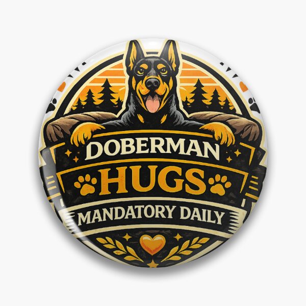 Item preview, Doberman Hugs Mandatory Daily Doberman Gif designed and sold by WildVista.
