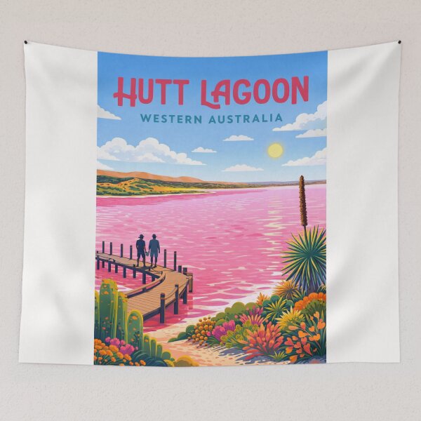 Item preview, Hutt Lagoon Western Australia With Port Gregory Pink Lake designed and sold by Places On Earth.