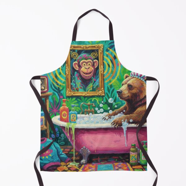 Item preview, Jungle Bath Bear - Maximalist Art & Dopamine Decor designed and sold by PlantPulse.