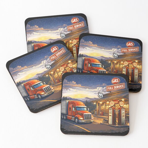 Item preview, Route 66 Vintage Gas Station and Trucking designed and sold by Myra365Art.