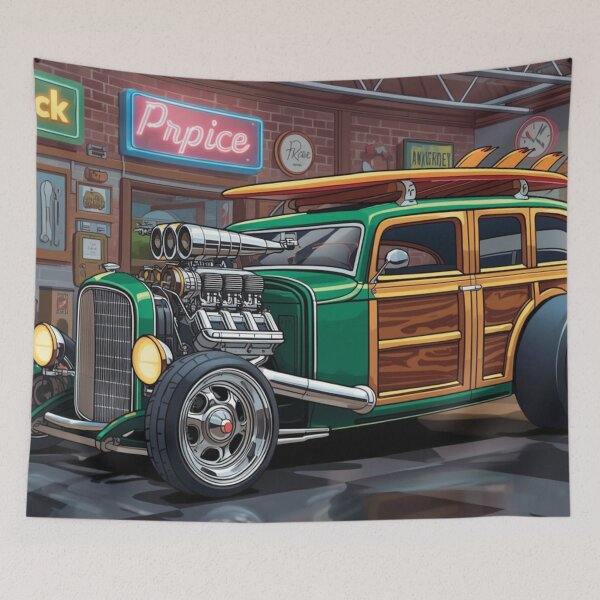 Item preview, Supercharged Woody Wagon Hot Rod – Garage Classic designed and sold by Random Designs.