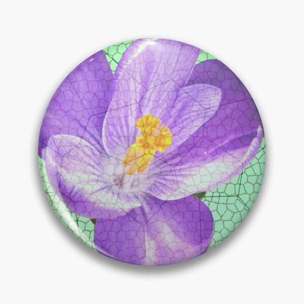 Item preview, Crocus Flower On a Heart with Rainbow Background designed and sold by AGMomsArt.