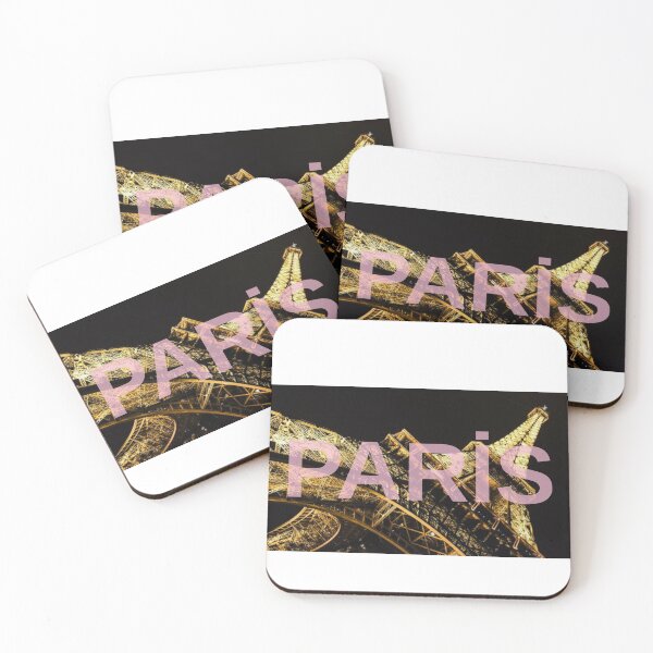 Item preview, Golden Eiffel Tower Paris Cityscape Typography Art designed and sold by Theselinara.
