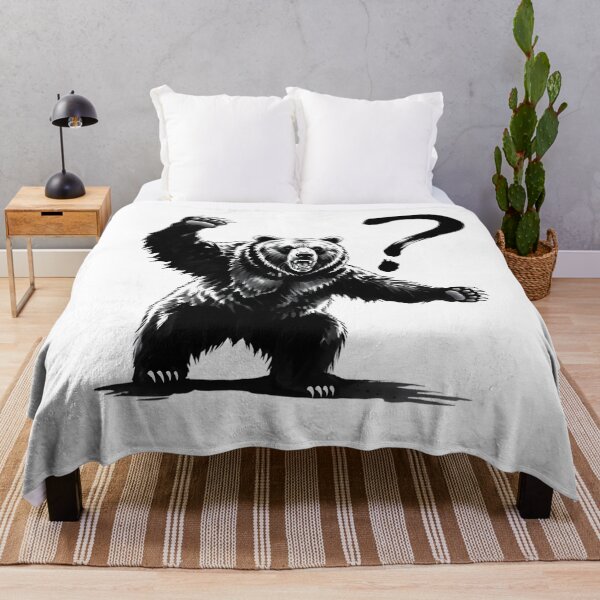 Item preview, Angry Bear Question Mark - Grizzly Confusion Art designed and sold by Animal Xeno Circus.