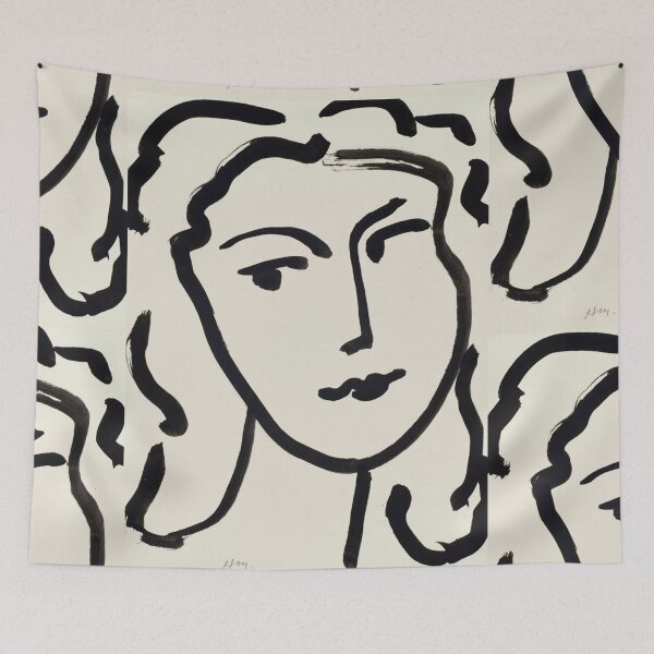Item preview, Visage De Femme by Henri Matisse: Minimalist Fauvist Line Art Poster designed and sold by artofuniverse.