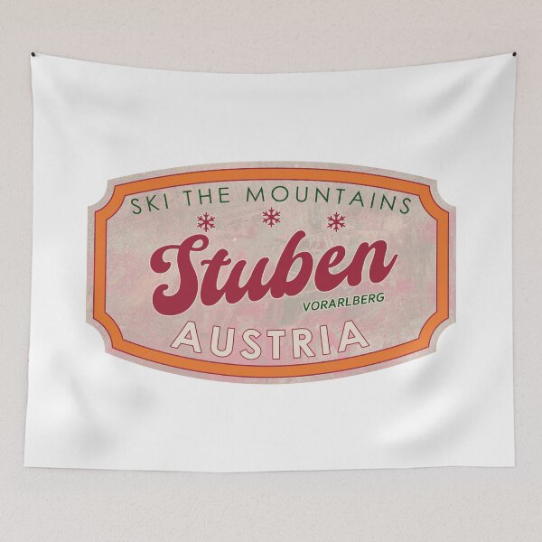 Item preview, Stuben, Austria, Vorarlberg, Ski, textured skiing badge designed and sold by Wanderful-roads.