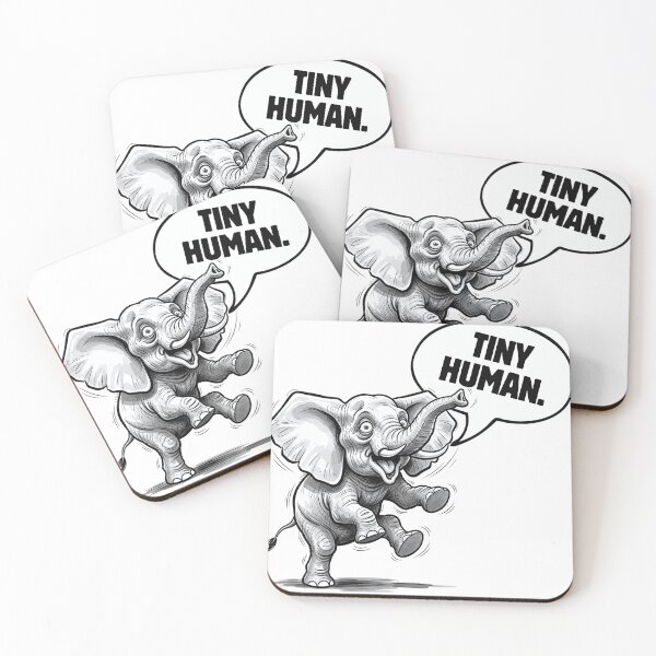 Item preview, TINY HUMAN Elephant Joke - Funny Cute Animal Design designed and sold by Animal Xeno Circus.