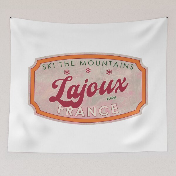 Item preview, Lajoux, France, Jura, Ski, textured skiing badge designed and sold by Wanderful-roads.