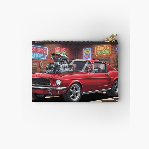 Item preview, 1967 Red Ford Mustang Supercharged – Cartoon Muscle Car Garage Art designed and sold by Random Designs.