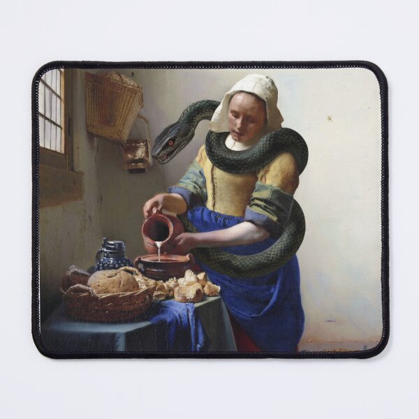 Item preview, The Serpent Pourer - Dark Vermeer Art Mashup designed and sold by Animal Xeno Circus.