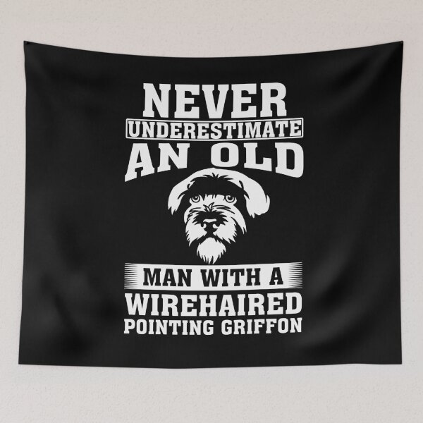 Item preview, Never Underestimate an Old Man with Wirehaired Pointing Griffon designed and sold by CosmoKitsch.