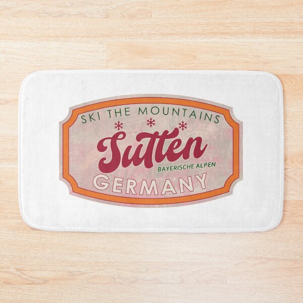 Artikelvorschau, Sutten, Deutschland, Bayerische Alpen, Ski, strukturiertes Skiabzeichen entworfen und verkauft von Wanderful-roads.