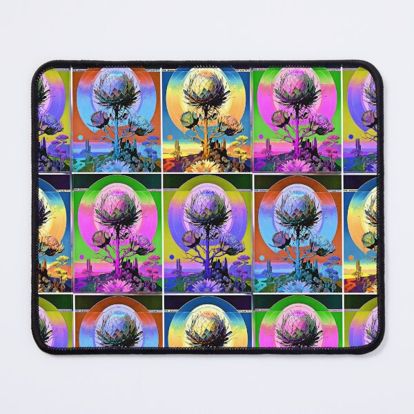 Item preview, Neon Desert Protea – Psychedelic Botanical Sunset Landscape designed and sold by ANIARTONLINE.